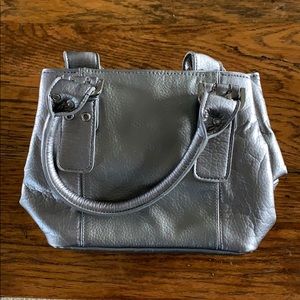 Small leather silver purse